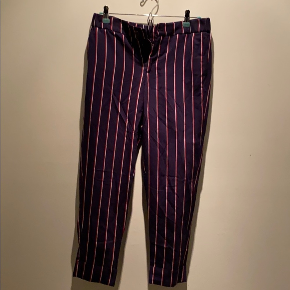 Navy Striped Pants